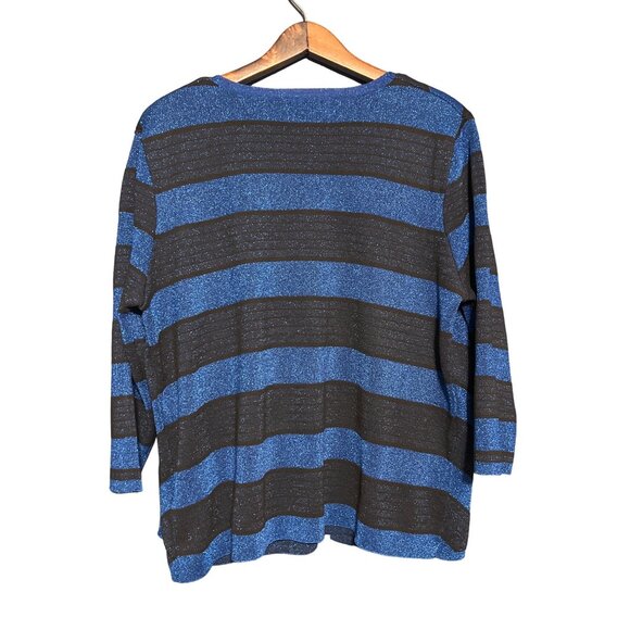 Alfred Dunner Metallic Cardigan Faux Set - Picture 6 of 7